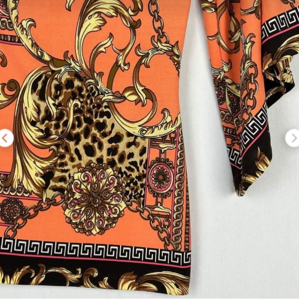VINTAGE Cache One-Shoulder Baroque Printed Top - Picture 2 of 3